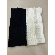 Women Long Leg Warmers Winter Knitted (Black/ White/ Dark Grey/ Light Grey)