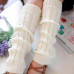 Women Girl Winter Warm Leg Warmers Cable Knit Knitted Long Socks