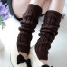 Women Girl Winter Warm Leg Warmers Cable Knit Knitted Long Socks