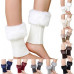 Women Faux Fur Boot Cuff Short Furry Leg Warmers Knitted Girls Winter Socks