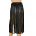 Women PU Leather Fringe Tassels Mini Skirt Boho Long Waist Belt Clubwear Skirts