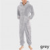 Men's One-piece Pajama Coral Fleece Jumpsuit Sleepwear Hooded Zipper Pocket