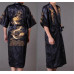 Kimono Bathrobe Gown Home Clothing Men Embroidery Robe Sleepwear Loose Nightwear