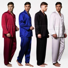 Mens Silk Satin Pajamas Set Pyjamas Set Sleepwear Loungewear Homewear Plus Size