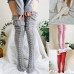 Women's Cable Knit Thigh High Socks Over Knee Stockings Winter Long Boot Warmers