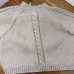 Hand Knit Aran Toddler Wool Tan  Knit  Sweater Size 3-4 Yr Vintage Cable