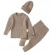 Girls Autumn Winter Sweater Set Ribbed Elastic Knit Clothes Outfit Solid Tops 