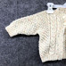 Vintage Baby 6-9M Hand Knit Chunky Cable Knit Fisherman Sweater Cardigan