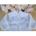 Baby Girl Cardigan White Knitted Crochet Fancy Pattern Bow NB 0 3 6 9 Portuguese