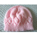 New Hand Knitted Baby Girls Cardigan & Hat. O-3 Months Pink